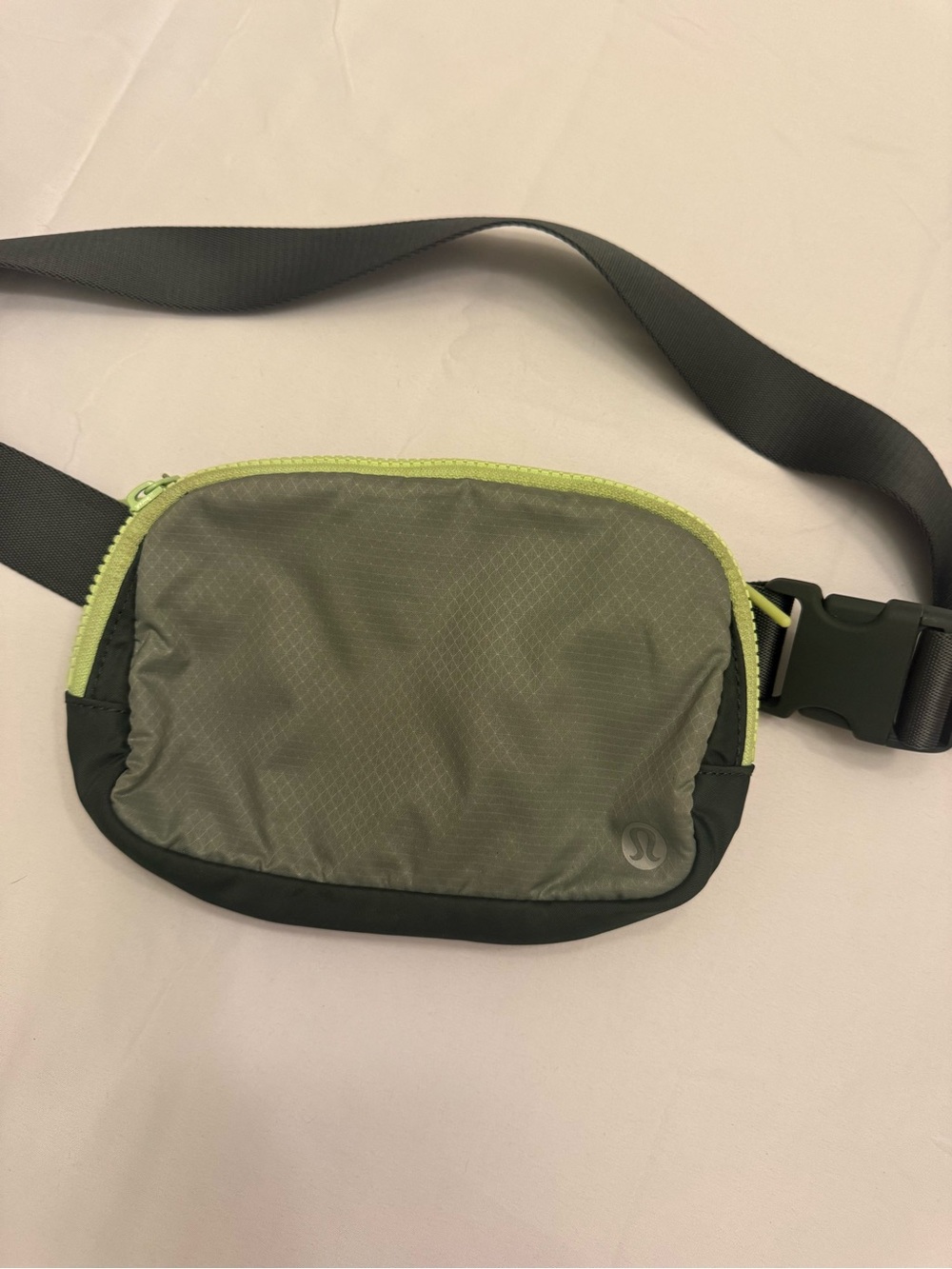 lululemon athletica Olive Green Belt Bag with Lime Trim